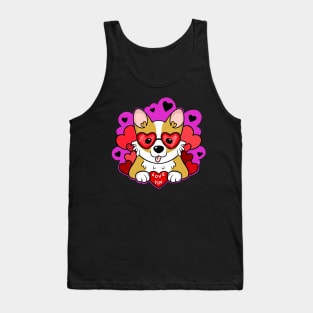 Valentine Corgi Tank Top